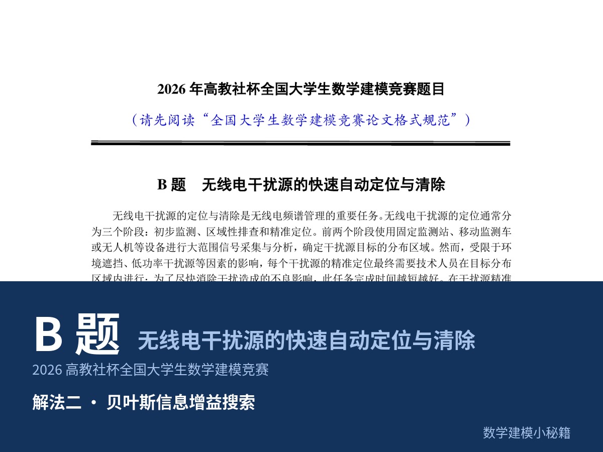 2026 数学建模高教社杯 国赛（B题）建模秘籍&文章代码思路大全|贝叶斯信息增益搜索